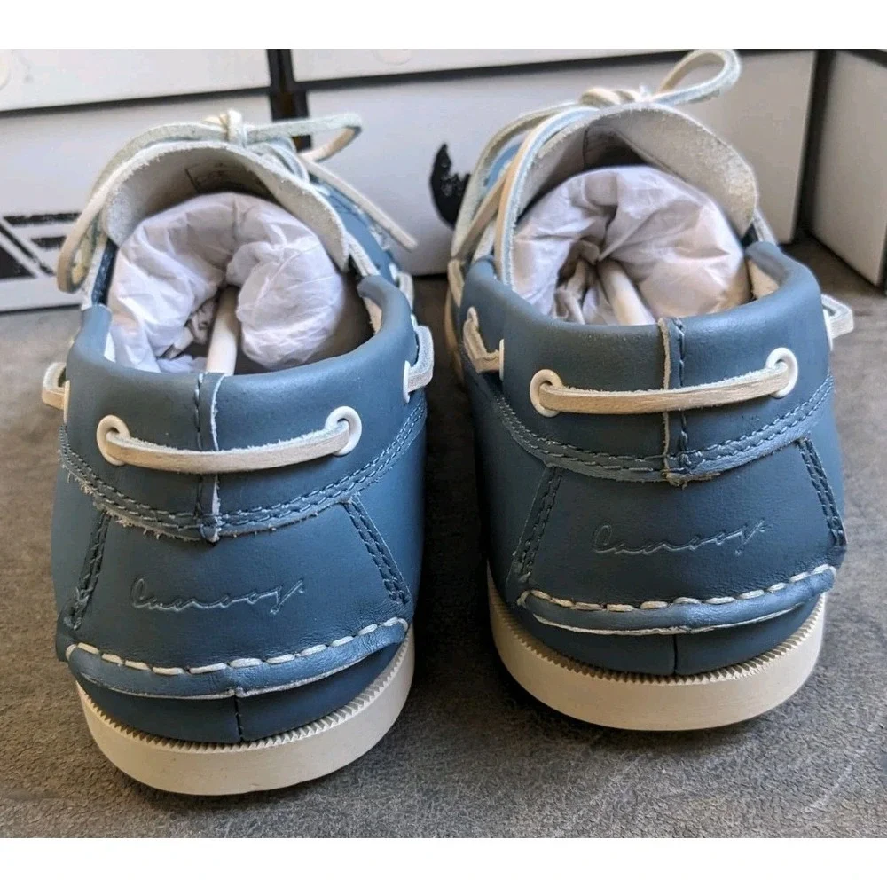 READ Canoos Golf Shoes Women's 11 Steele Blue Leather 2.0 Boat Shoe Loafer